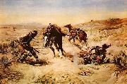 Charles M Russell When Horse Flesh Comes High oil painting picture wholesale